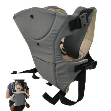 Imagem de Canguru Carregador Criança Bebe Sentado Passeio Viagem Bolso Alça Ajustavel Seguro Confortavel Resistente Praticidade