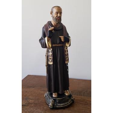 Imagem de Santo Padre Pio em Gesso Premium, Pintura Manual, 40 cm