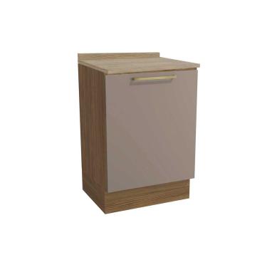 Imagem de Balcão Cozinha p/ Cooktop c/ Tampo Botanic M629 c/ 1 Porta 60cm Nogueira/Fendi/Nogueira - Kappesberg