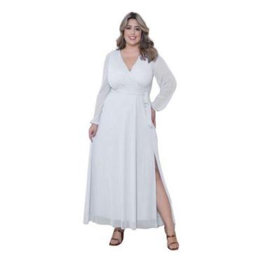Imagem de Vestido Feminino Tule Com Manga Longa Mod Plus Size - Casual Dress, Br