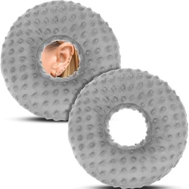 Imagem de DoubleFill 2 peças de almofadas para piercing de orelha, almofada de donut para dor de ouvido, dormir, pescoço, alívio de dor de cabeça, fones de ouvido, protetor de viagem, salva-vidas, zumbido