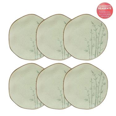 Imagem de Conjunto De Pratos Rasos 06 Peças Ryo Bambu Oxford