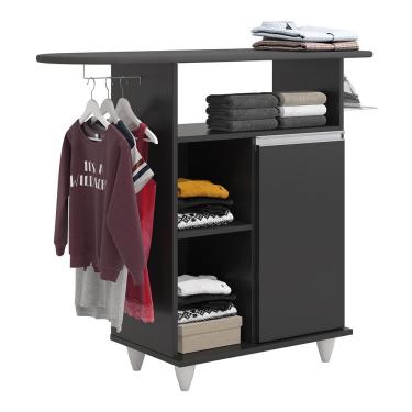 Imagem de Tábua De Passar Com Balcão 01 Porta Lis 107Cm Preto