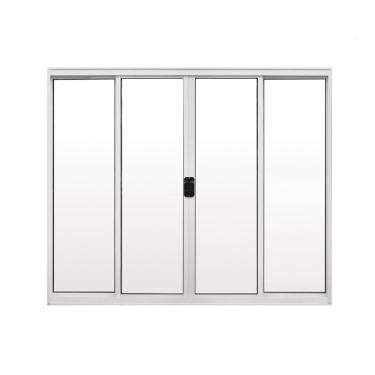 Imagem de Janela De Alumínio De Correr 100X200Cm 4 Folhas Branco