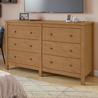 Imagem de Cômoda 6 Gavetas Maggiore New Móveis Lopas Amêndoa Clean