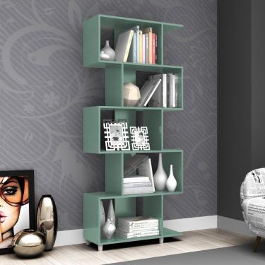 Imagem de Estante Para Livros Com Nichos Esm209 Retrô Movelbento Oliva