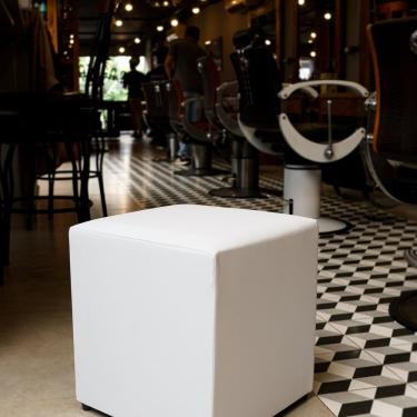 Imagem de Puff Studio 40x40x40 Cm Courino Sem Rodizios Branco