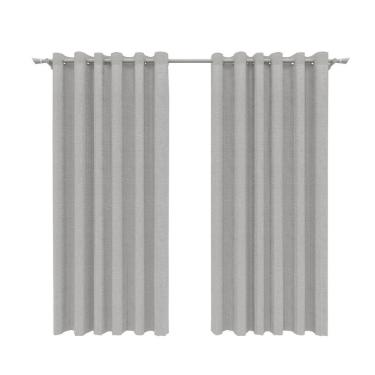 Imagem de Cortina Em Linho Decorativa 400 X 230 Cm Flat Cinza
