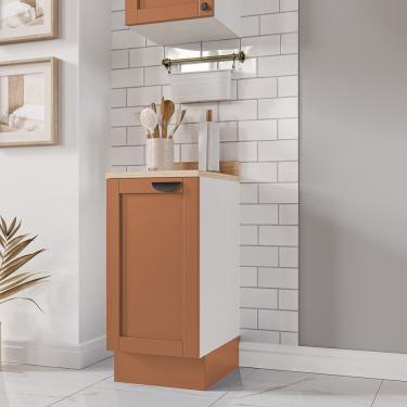 Imagem de Balcão 1 Porta 40cm Com Tampo Arizona Cabecasa Madeiramadeira Branco Terracota