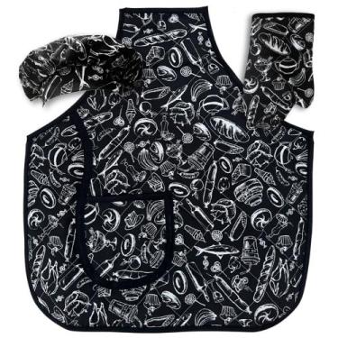 Imagem de Avental Juvenil Cozinheiro Estampas Divertidas Para Escola e Recreação