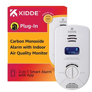 Imagem de Kidde Detector Inteligente De Monóxido Carbono E Monitor Qualidade Do Ar Interno, Plug-In Parede, Wi-Fi, Dispositivo Compatível Com Alexa, Alertas Aplicativo Voz