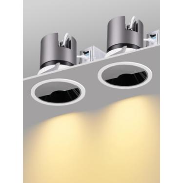 Imagem de TORCHSTAR Luminárias Embutidas De Led 3 Polegadas E 5 Circuitos Com Caixa Junção, Luminária Parede Assimétrica 10 W, Moldura Ultrafina, Holofote Antirreflexo, Regulável, 2700-5000 K, Etl Fcc, Pacote