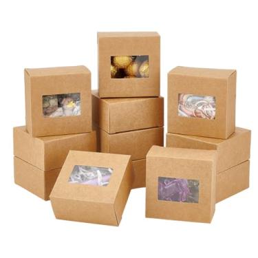 Imagem de PH PandaHall Pacote com 30 caixas de presente com janela, caixa de presente de papel artesanal, para velas de sabonete, biscoitos doces, macarrão, produtos de panificação, embalagem de presente