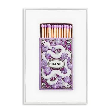 Imagem de Stupell Industries Iconic Glam Snake Matchbox Branco Emoldurado Giclee Art Design por Amanda Greenwood, 12 x 18