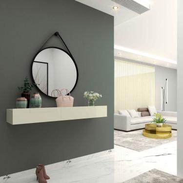 Imagem de Aparador Suspenso Nicho Sala 2 Gavetas 157 Nobre Off White - Rede Móveis