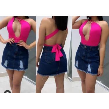 Imagem de Body feminino multiformas com bojo tecido poliester - moda filo, Fucsi