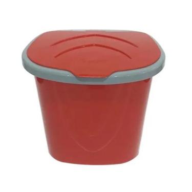 Imagem de lixeira de pia de plastico retangular com tampa colors 3l - KEITA, Ver