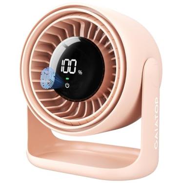Imagem de Gaiatop Ventilador de mesa com controle de toque, bateria de 4000 mAh, ventilador de quarto ultra silencioso de 5 velocidades com tela de LED, inclinação de 90°, ventilador de mesa recarregável USB-C