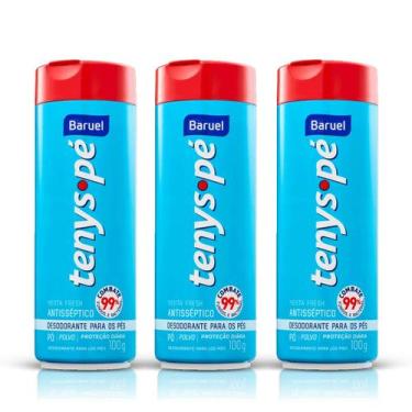 Imagem de 3 Desodorante Pó Antisseptico Tenys Pé Menta Fresh 100g - Baruel, Ment