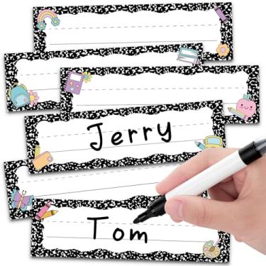 Imagem de AmazingSpark 72 etiquetas de nome de menina escolar para mesas de sala de aula em 6 estilos decoração de sala de aula 22 x 7 centímetros placas de identificação de mesa para etiquetas de nome de