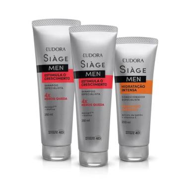 Imagem de Eudora Kit Siàge Men: Shampoo Estimula o Crescimento 2x250ml + Condicionador 200ml