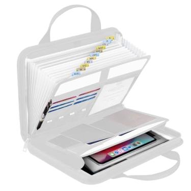 Imagem de onvvippiv Pasta organizadora de arquivos expansível sanfonada à prova de fogo com etiquetas com zíper, 13 bolsos, organizador de documentos, caixa de armazenamento para negócios, escritório, recibo