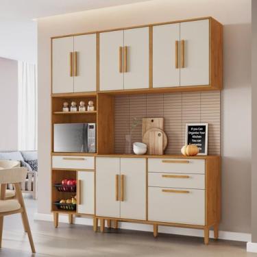 Imagem de Cozinha Completa 4 Peças 10 Portas 2 Gavetas com Fruteira Lorena - Kai