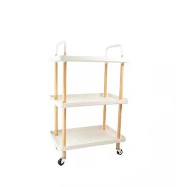 Imagem de Carrinho Prateleira Organizador Multiuso Rodinha 3 Andares (Branco)