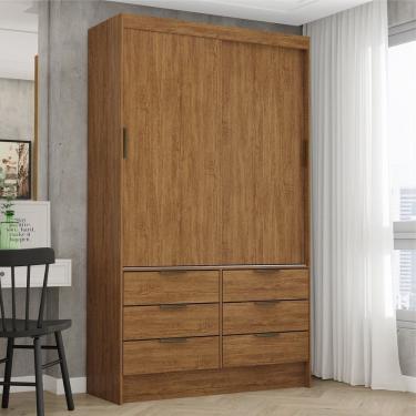 Imagem de Guarda-roupa 02 Portas De Correr 06 Gavetas Sevilha Cinamomo