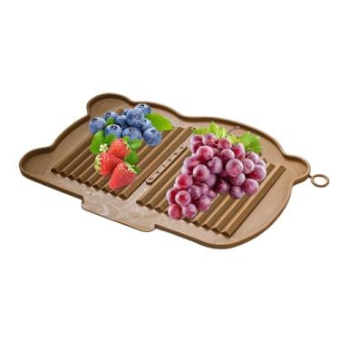 Imagem de Tapete de Secagem para Louça | Tapetes Suporte de Silicone para Cozinha - Suporte Térmico e de Escorrimento para Frutas Legumes e Utensílios de Cozinha
