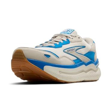 Imagem de Brooks Ghost Max Tênis de corrida e caminhada masculino de camurça/couro neutro, Forro prateado/azul/surf the web, 45