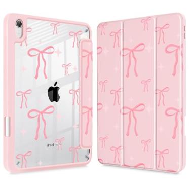 Imagem de May Chen Capa fina para iPad mini 7 (A17 Pro, 7ª geração) 2024/iPad mini 6 (6ª geração) 8,3 polegadas, [suporte de lápis embutido], capa à prova de choque, capa traseira transparente transparente