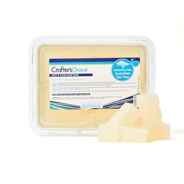 Imagem de Crafter's Choice Base de sabão para derreter e despejar sem detergente para fazer sabão e projetos de artesanato DIY, sem SLS/SLES, bloco de 2,3 kg (árvore do chá australiana)