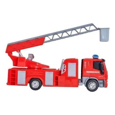 Imagem de Bombeiro Caminhão Miniatura Iveco Tector Acessórios Vermelho - Usual B