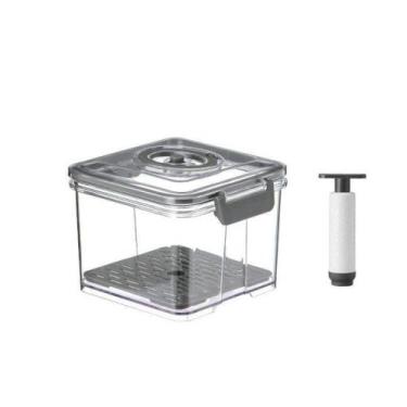 Imagem de Pote Hermético com Bomba de Vácuo 2L Cinza - TOP RIO