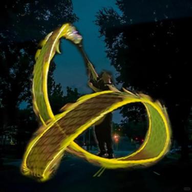 Imagem de Dragon Poi Night Led Dragon Poi Malabarismo Fitness Dragão, Dragon Poi Iluminado Fluído Ao Ar Livre Dançarino De Dragão, Dragon Poi Streamer Para Quintal/praia, Yellow, 10 m (33 ft)