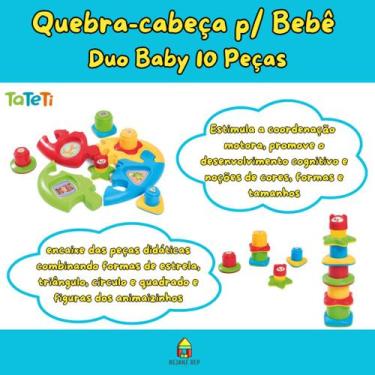 Imagem de Quebra-cabeça P/bebê Duo Baby 10 Peças - Tateti