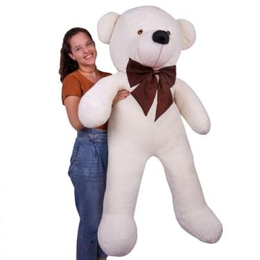 Imagem de Urso de Pelúcia Gigante com Laço, 110 cm, Teddy Bear (Urso Baunilha com Laço Tabaco)