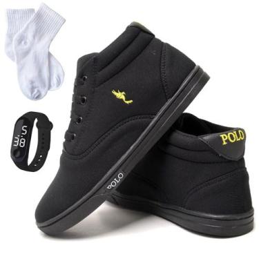 Imagem de Tênis Polo Sapatenis Meninos Kit Infantil + Relogio e Meia - Polo Blu,