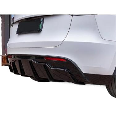 Imagem de Modelo YB Estilo ABS Preto Brilhante Carbono Look Frente Lip Traseiro Difusor Saias Laterais Spoiler Traseiro Compatível Com Kit de Carroceria Tesla Modelo Y(ABS BRIGHT BLACK)