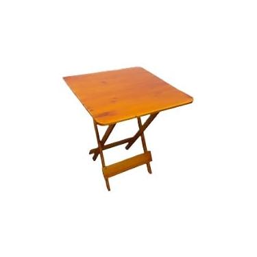 Imagem de Mesa 70x70 Dobrável Madeira Maciça Bar Restaurante (Mel)