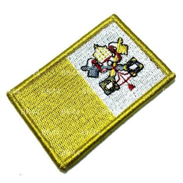 Imagem de Bandeira Vaticano Patch Bordada Fecho Contato Gancho - BR44