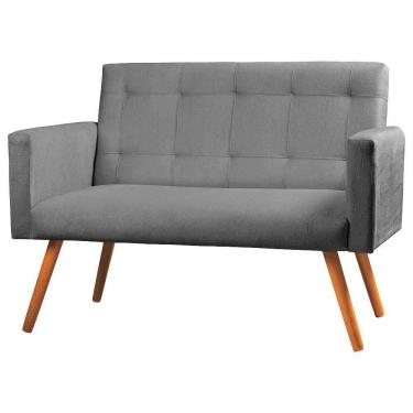 Imagem de Sofá Namoradeira 2 Lugares Sabrina Veludo - Star Confort Cinza Chumbo
