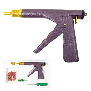 Imagem de WEMAKMAK Pistola de plugue de pneu - Kit de reparo de pneu profissional resistente, kit universal de plugue de pneu de cogumelo para reparos planos sem câmara em carros, motocicletas, quadriciclos