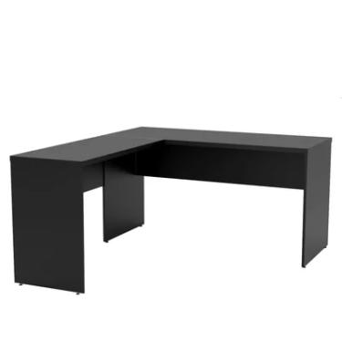 Imagem de Mesa De Escritório Em L 1.60x1.50 Netmobil Tampo 30mm - Preto