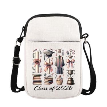 Imagem de WSNANG Bolsa tiracolo de formatura sênior para ela sênior 2026 bolsa mensageiro de pós-graduação universitária, Classe 2026