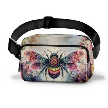 Imagem de Pochete feminina casual, bolsa de cinto, moderna, fácil de guardar, com alça ajustável, viagem, caminhada, corrida, caminhada, Bege, Medium, Casual