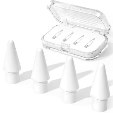 Imagem de JOOSKO Pontas de lápis de substituição para Apple Pencil Pro/USB-C/2ª geração/pontas de 1ª geração (com estojo de armazenamento), pontas resistentes ao desgaste para acessórios iPad Pencil (pacote com