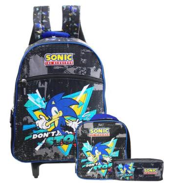 Imagem de Mochila Sonic Rodinhas Com Lancheira Térmica E Estojo Duplo - Clio