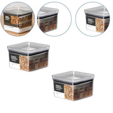 Imagem de Kit 2 Pote Para Alimentos Tampa Hermética Organizador 830ml - 123 orga